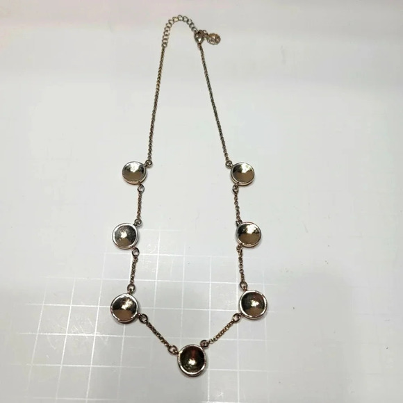 Pink Rhinestone Disc Necklace - Picture 4 of 4